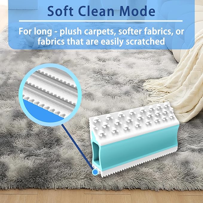 4IN1 Pet Hair Remover, Dog/Cat Fur Removal Tool - Design to Uproot and Clean Embedded Pets Hair in Carpet, Couchs, Cat Trees, Portable Fur Cleaning for Car Interior, Mini + Mega