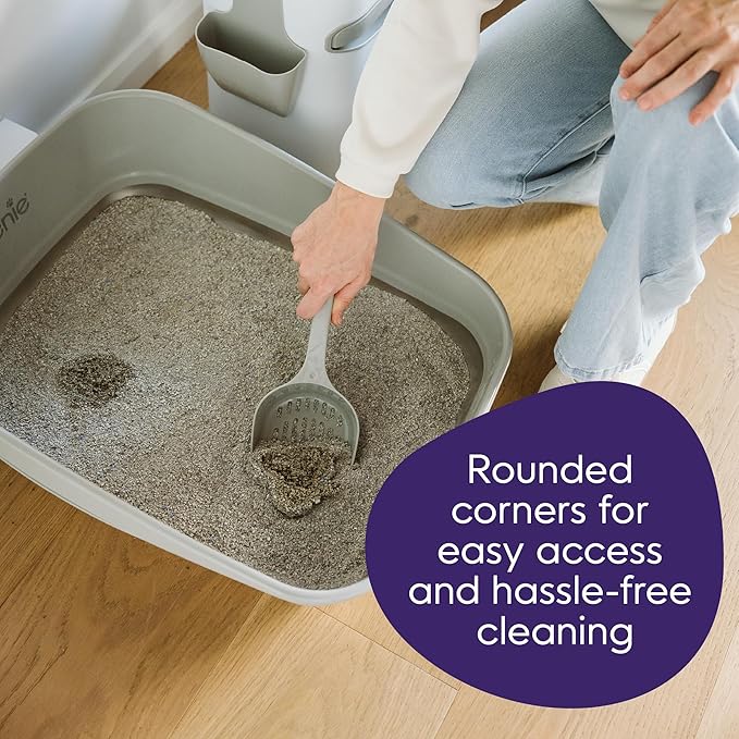 Litter Genie Platinum Stainless Steel Litter Box | Durable, Modern Design, 360° Visibility, Anti-Slip Pads
