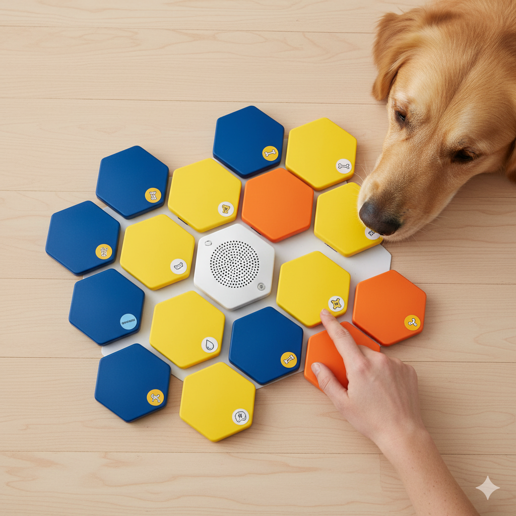 FluentPet 12-button communication training set for dogs and cats.