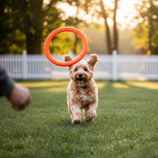 The 16-inch brushed stainless steel self-adhesive towel bar holding a grey hand towel in a modern, tiled bathroom