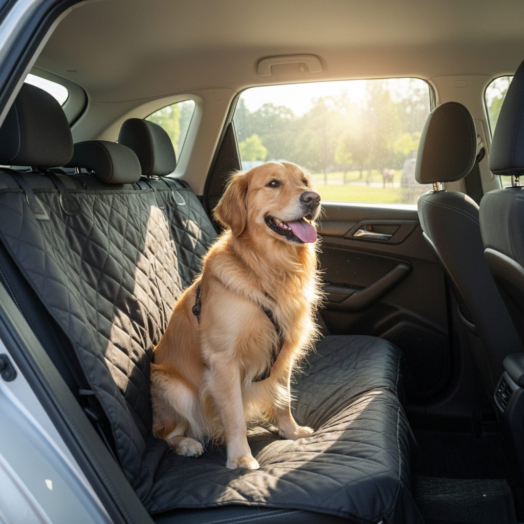 URPOWER 6-in-1 Dog Car Seat Cover — waterproof, hammock-style backseat protector with mesh window for dogs, cars, and SUVs at PetLovers.