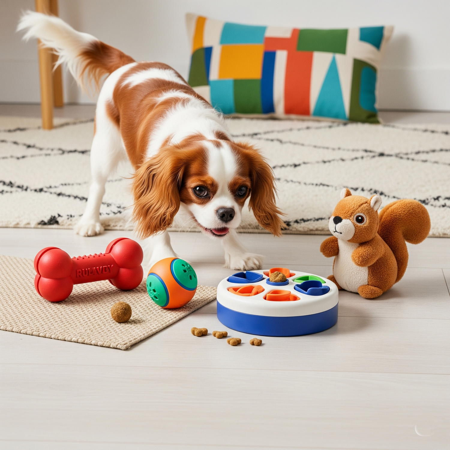 Interactive pet toys, puzzle mats, lick mats, and chew-resistant toys designed to reduce anxiety, prevent boredom, and encourage active play.
