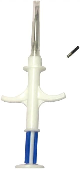 ISO Dog ID Microchip for Dogs and Cats 15 Gauge 1.4X8mm Size 10 Pack Universal Standard ISO 11784/5 134.2Khz Unique 15 ID Numbers