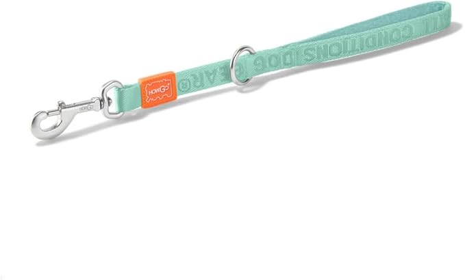 HOWGO Short Dog Leash - Aviation Aluminum Hook Lightweight Padded Handles Rope Traffic Leashes for Large Dogs,No Tangle Dog Leash Coupler,Mint Green