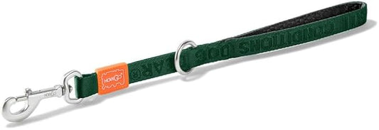 HOWGO Short Dog Leash - Aviation Aluminum Hook Lightweight Padded Handles Rope Traffic Leashes for Large Dogs,No Tangle Dog Leash Coupler,Mountain Green