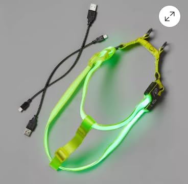 boots and barkley Large led Dog Harness Yellow