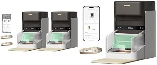 PETLIBRO RFID Automatic Cat Feeders for Multi Cats, 5G Wi-Fi 3 Cat Feeder Automatic, 3L Auto Cat Feeders with Light Collar Tag, Tag Activated 3 Automatic Cat Food Dispensers with Bowl Lid 1-10 Meals