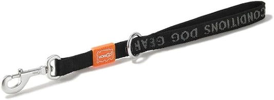 HOWGO Short Dog Leash - Aviation Aluminum Hook Lightweight Padded Handles Rope Traffic Leashes for Large Dogs,No Tangle Dog Leash Coupler,Black