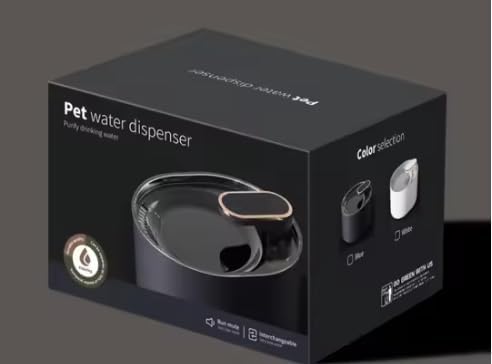 3 Liter Smart Pet Water Dispenser Perfect For Dogs and Cats, With 24/7 Filtration System To Deliver Fresh and Clean Water To Your Pets, Ultra Silent Pump Design, With Easy Setup and Cleaning, BPA Free