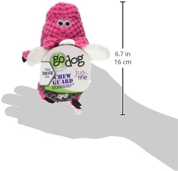 goDog Checkers Just for Me Flying Pig Squeaky Plush Dog Toy, Chew Guard Technology - Pink, Mini