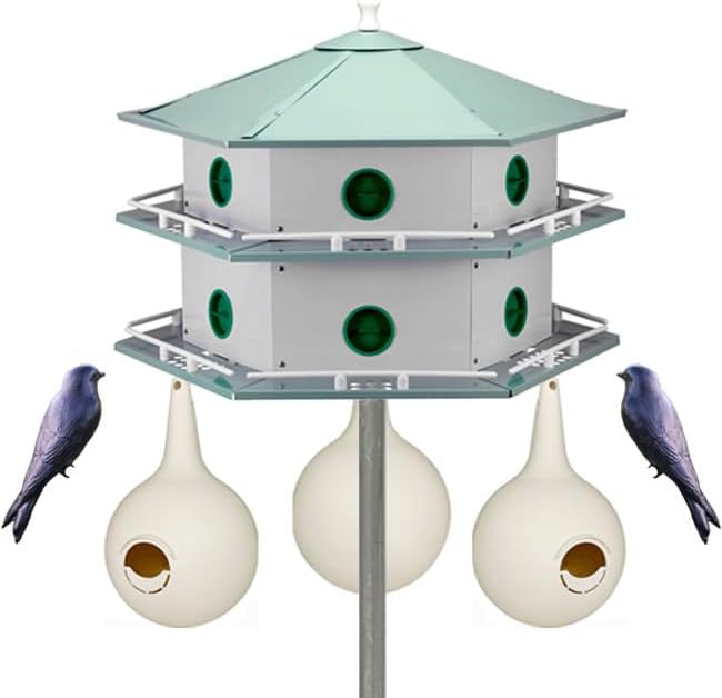 Heath 12-Room Deluxe Purple Martin House & Gourds Kit