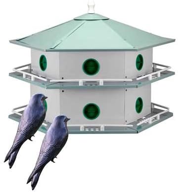 Heath 12-Room Deluxe Purple Martin House with Decoys – Durable Aluminum, Spacious Nesting, Easy Mounting
