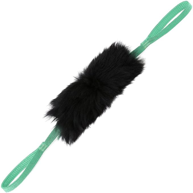 HOWGO Dog Rope Toy - Double Handle Dog Bungee Chaser Toy 100% Sheepskin,Sheep Smell Tug Toy for All Breeds(Mint Green, Large)