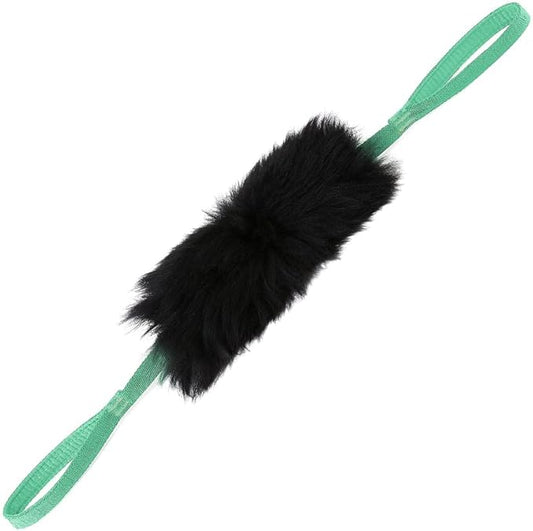 HOWGO Dog Rope Toy - Double Handle Dog Bungee Chaser Toy 100% Sheepskin,Sheep Smell Tug Toy for All Breeds(Mint Green, Large)