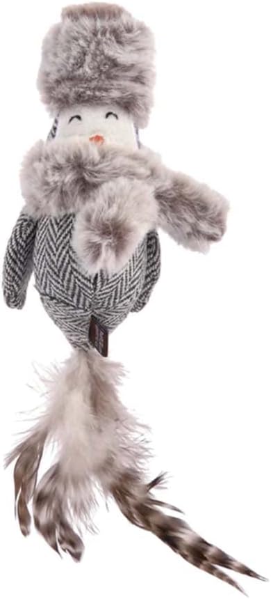 P.L.A.Y. Cute Cat Toys - Holiday & Christmas Themed Organic Catnip Filled Toy, Great for Adult Cats and Kittens - Machine Washable, Recycled Materials, Rattles, Crinkles, Feathers (Blissful Birdie)