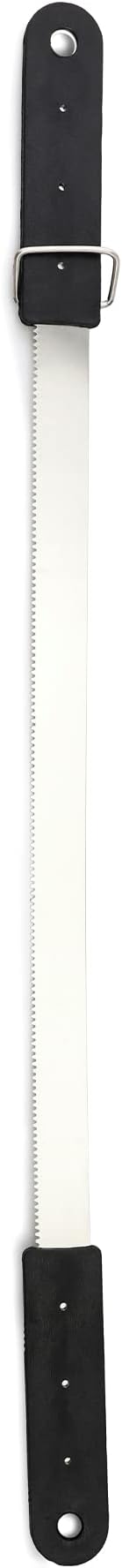 QWORK Horse Groming Shedding Blade, 2 Pcs Stainless Steel Double Sided Hair Brush Scraper with Rubber Handle, for Dogs and Horses