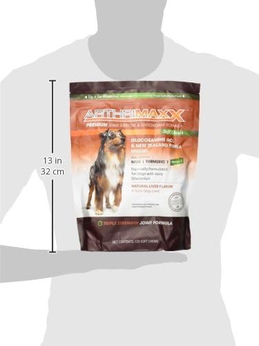 Dog Supplements for Joint Inflammation & Arthritis, Naturally Potent Dog Joint Care, Delicious Soft Chews with Turmeric, Omega 3, & Glucosamine for Dogs, Natural Liver Flavor, 120 Pc