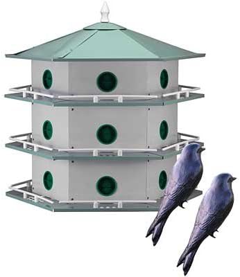 Heath 18-Room Deluxe Purple Martin House with 2 Decoys – Durable Aluminum, Ventilated & Spacious