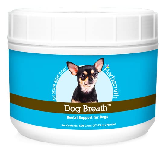 Herbsmith Dog Breath - Dog Dental Care Solution - Natural Dog Breath Freshener That Tackles Tartar - Dental Powder for Dogs - 500g Powder