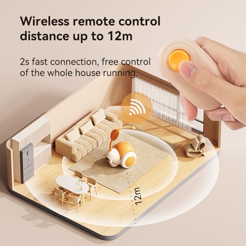 Interactive Cat Toy for Indoor Cats, Automatic Smart Obstacle Avoidance Interactive Cat Toys for Indoor Cat (Orange)