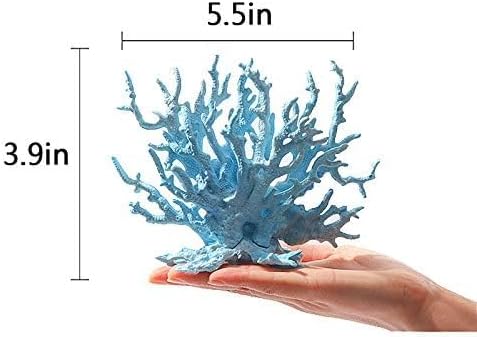 kathson Aquarium Coral Decor Pink and Blue Fake Coral Ornaments Artificial Plants Fish Tank Resin Decorations (2 Pack)