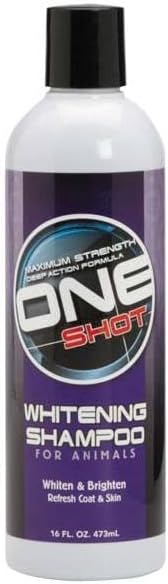Best Shot One Shot Whitening Shampoo, Coat and Skincare Product for Dog, Cat, and Horse, Brightens Any Color Coat, Removes Stains, 16 Oz.