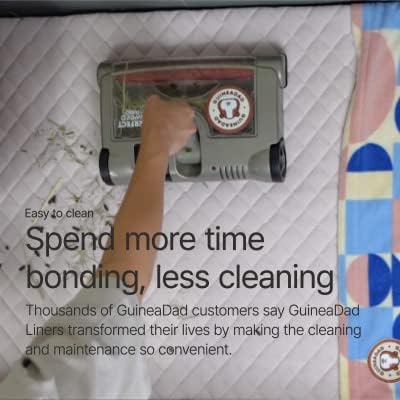 GuineaDad Premium Liner – Fleece Guinea Pig Cage Liner – Ultra-Plush Reusable Fleece Bedding with Waterproof Bottom – Extra Absorbent Liner for 2x4 C&C Cage (Blush)