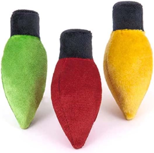 P.L.A.Y. Cute Cat Toys - Holiday & Christmas Themed Organic Catnip Filled Toy, Great for Adult Cats and Kittens - Machine Washable, Recycled Material, Crinkle (Kitty Delights Holiday Lights, Set of 3)