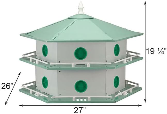Heath 12-Room Deluxe Purple Martin House Package – Includes Aluminum House, Pole, Decoys, and Book for Purple Martin Habitat