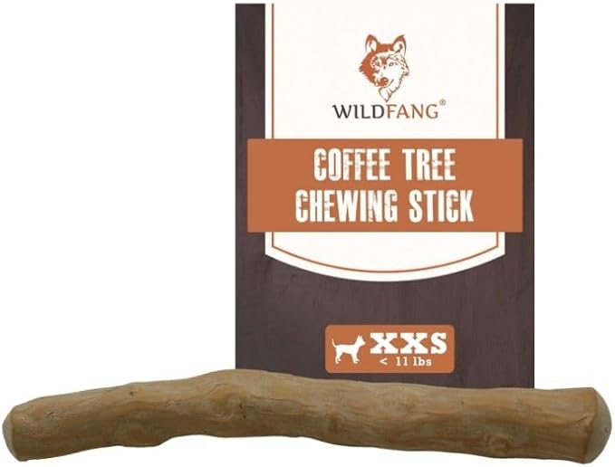 Wildfang® Coffee Wood Dog Chew, XXS - Tough Chew Toys for Aggressive Chewers, Dog Teething Toys for Puppies, Training for Chewing Muscles, Coffee Tree Sticks for XX-Small Dogs (Under 11 lbs)