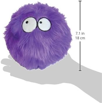 goDog Furballz Squeaky Plush Ball Dog Toy, Chew Guard Technology - Purple, Large