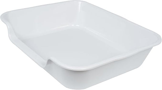 1 Pack of Extra Large Cat Litter Box (ABS Material), Low Entry Senior Litter Pen for Geriatric Kitty Big Cats, Jumbo Pet Safe Litter Boxes Tray for Indoor Pets Potty (Gray, 24" L x 20" W)