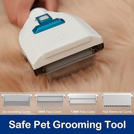 Pet Grooming Kit with 3.4L Oversized Vacuum Suction - 99% Pet Hair Removal - Professional Dog Clippers & Shedding Tools for Cats, Teddy, Poodle, Golden Retrievers (Metallic Orange & White)