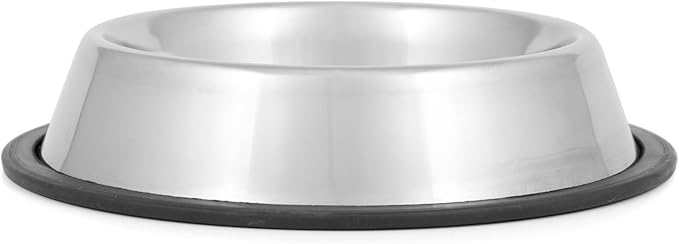Jeffers Pet Stainless Steel Dog Bowl – No Skid, No Tip Food & Water Bowls for Puppies, Small, Medium, Large Breeds – Heavy Duty, Dishwasher Safe Feeder for Indoor, Outdoor, Travel Use – 1 Pint