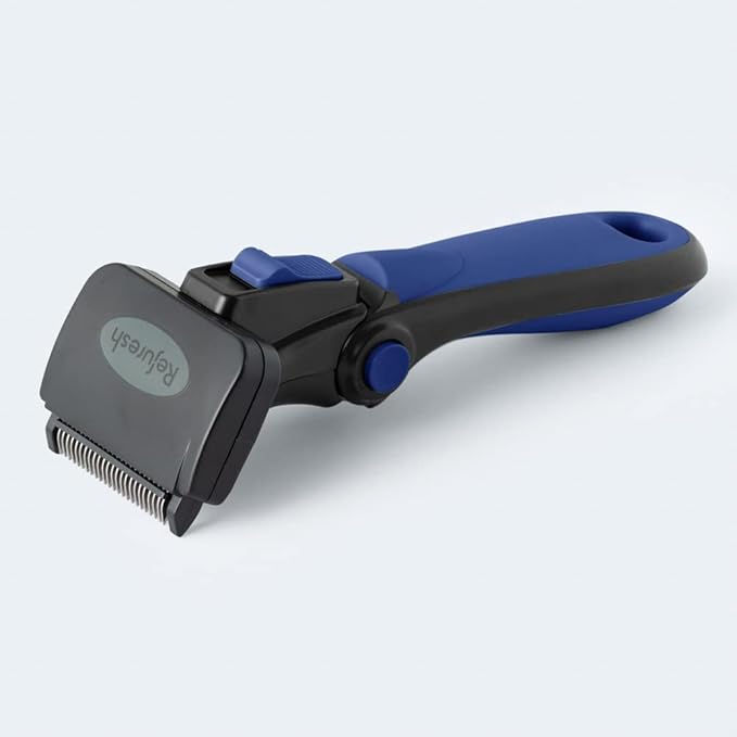 Deshedding Dog Brush for Long Hair (Small,Blue) – Gentle Deshedding tool for Dogs & Cats – Reduces shedding, without damaging topcoat. Removes Loose Fur & Dead Undercoat.