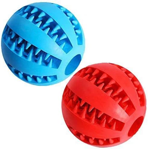 Dog Treat Toy Ball, Dog Tooth Cleaning Toy, Interactive Dog Toys 2.8" Pack of 2
