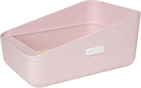 Sfozstra Cats Litter Box Low: Pink Small for Kittens up to 8 lbs, Anti Tracking Design Space Saving for Apartments