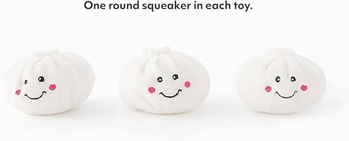 ZippyPaws Burrow- Interactive Dog & Puppy Toys for Boredom, Stimulating Pet Products to Keep Them Busy, Hide & Seek Plush Dog Puzzles, Enrichment Squeaky Toy, for Small & Medium Dogs- Soup Dumplings