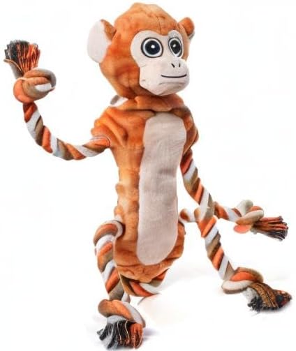 Dog Tug Toys, Stuffed Animal Dog Chew Toy, Cute Puppy Squeaky Dogs Plush Toys with Crinkle Paper for Small, Middle, Large Breed