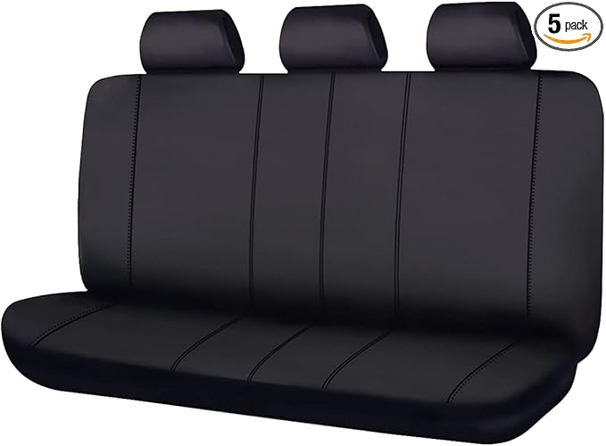 Flying Banner Rear Bench car seat Covers car seat Protectors Split 40/60 50/50 60/40 (Solid Black, Value)