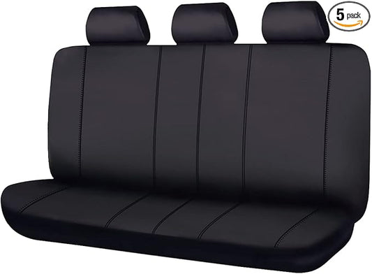 Flying Banner Rear Bench car seat Covers car seat Protectors Split 40/60 50/50 60/40 (Solid Black, Value)
