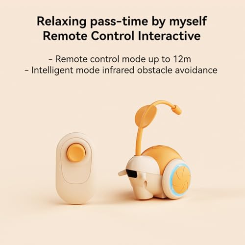 Interactive Cat Toy for Indoor Cats, Automatic Smart Obstacle Avoidance Interactive Cat Toys for Indoor Cat (Orange)