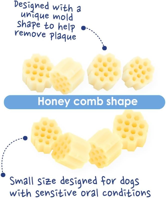 KI-You Mongolian Yogurt for Dogs – Soft Honeycomb Shape for Advanced Dental Care, Probiotic & Prebiotic Rich for Gut Health, for Sensitive Gums (Treat - Small Type)