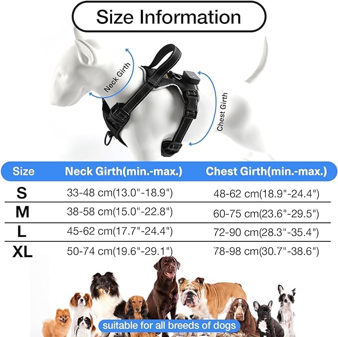 Generic RED (LED) Light D Dog Harness | Dog Harness Medium Sized Dog | Light Up Dog Harness | Soft Handle | Rechargeable, Lighted Dog Collars for Night | Glow in The Dark Dog Collar | RED - Medium