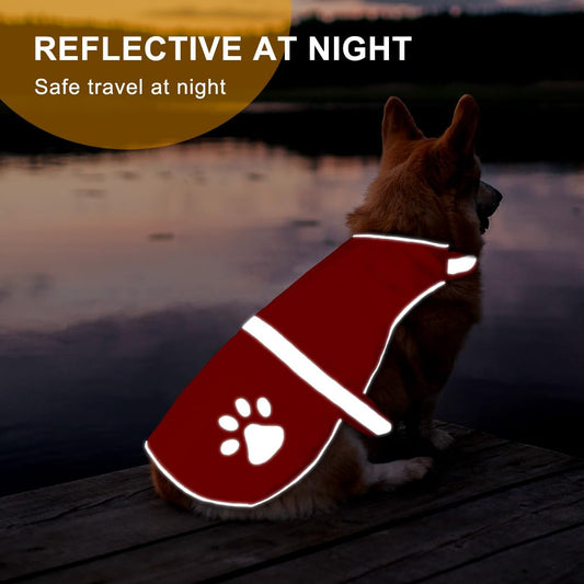 HIGO Reflective Dog Vest - Breathable Dog Safety Jacket, High Visibility Dog Hunting Vest, Adjustable Dog Coat for Outdoor Walking Jogging Camping (Orange, Small)