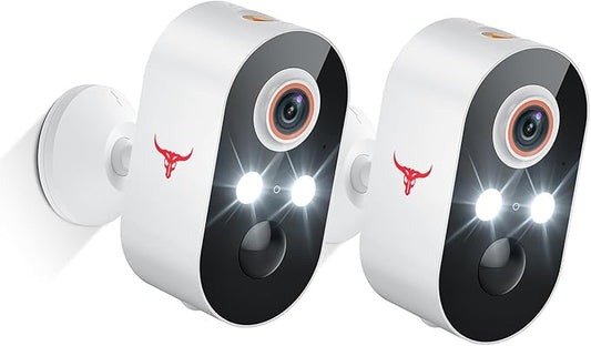 1080P Security Camera Wireless Outdoor with AI Human Detection, Live View, 2.4G WiFi, Home Security System, Instant Alerts, 2-Way Audio, Cloud Storage, Battery Powered (2 Pack)