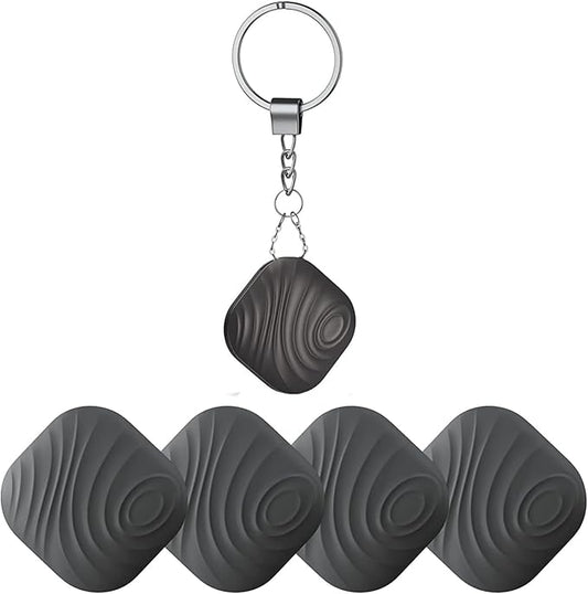 Findthing Key Finder Smart Tag 4-Pack - Bluetooth Tracker Item Locator with Key Chain - Both iOS and Android Compatible for Keys Pet Wallets Backpacks and Tablets (4-Coffee)