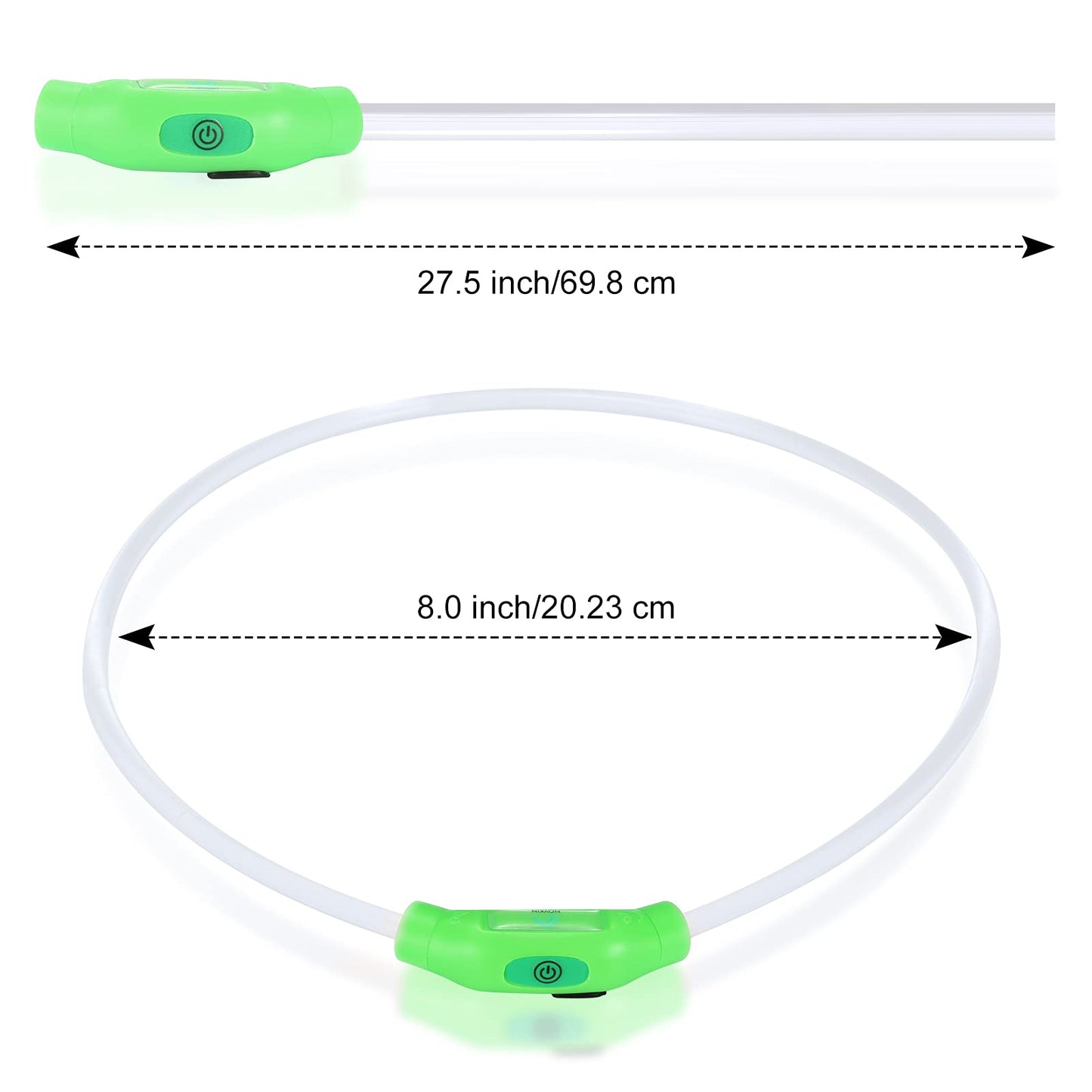 NOVKIN LED Dog Collar, Rechargeable Light Up Dog Collars,IP67 Waterproof Dog Lights for Night Walking，Adjustable, Reusable Safety Necklace for Small Medium Large Dogs(Blue)