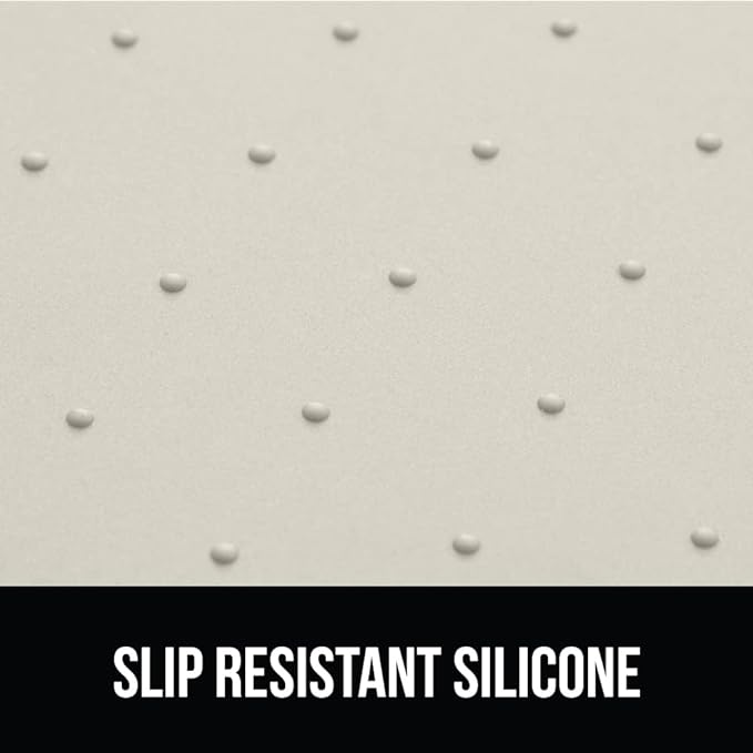 GORILLA GRIP 100% Waterproof Raised Edge BPA Free Silicone Pet Feeding Mat, Dog Cat Food Mats Contain Spills Protects Floors, Placemats for Cats and Dogs Water Bowl, Pets Accessories 28x18 Cream