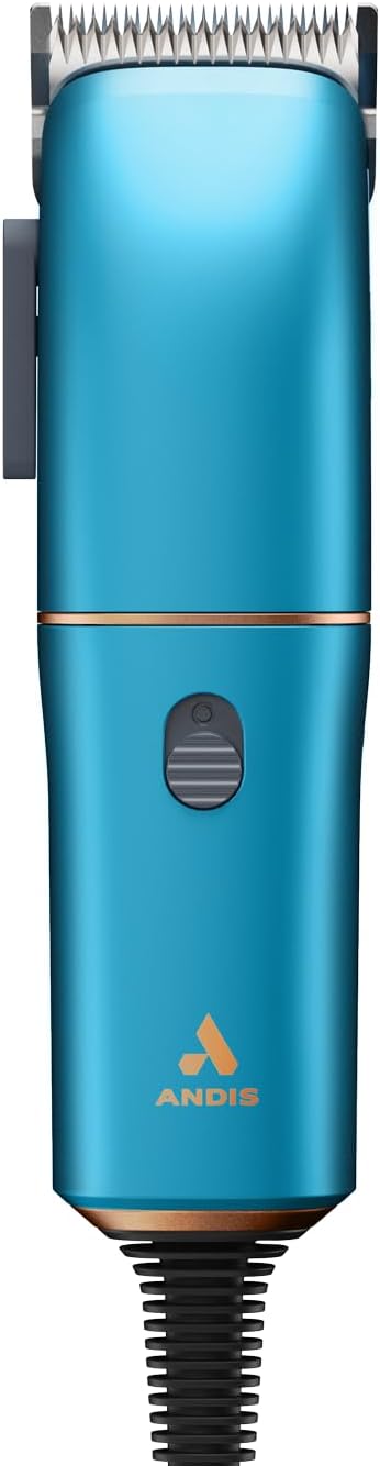 Andis Easy Clip Adjustable Blade Corded Dog Clipper, 11 Piece Kit, Lightweight, Powerful Motor, Blue, 560814